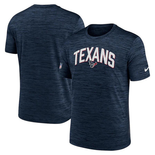 Men's Houston Texans Navy Sideline Velocity Stack Performance T-Shirt